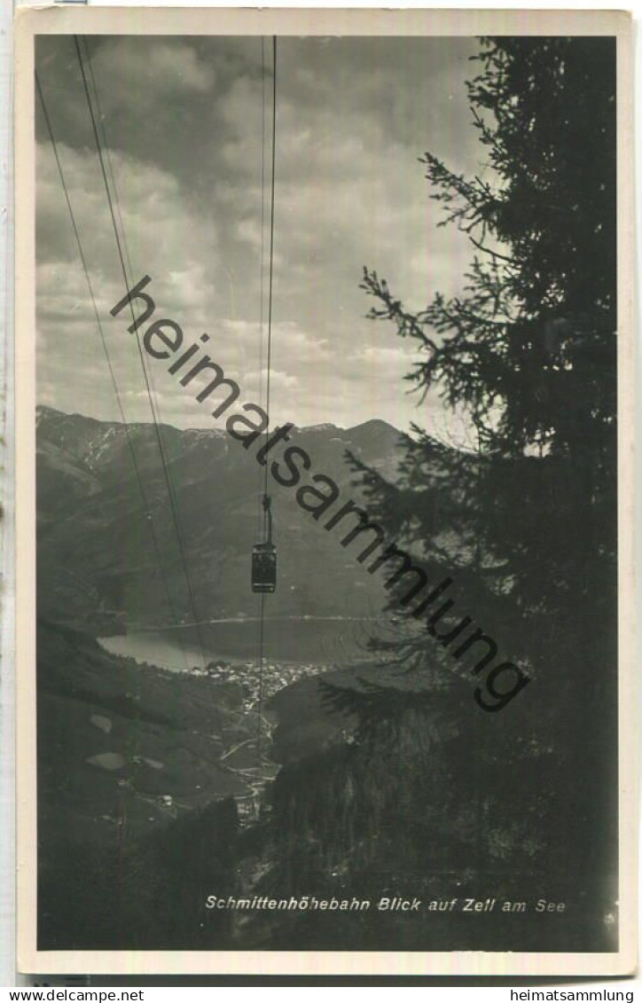 Schmittenhöhebahn - Blick auf Zell am See - Foto-Ansichtskarte - Verlag Karl Haldinger Zell am See 1933