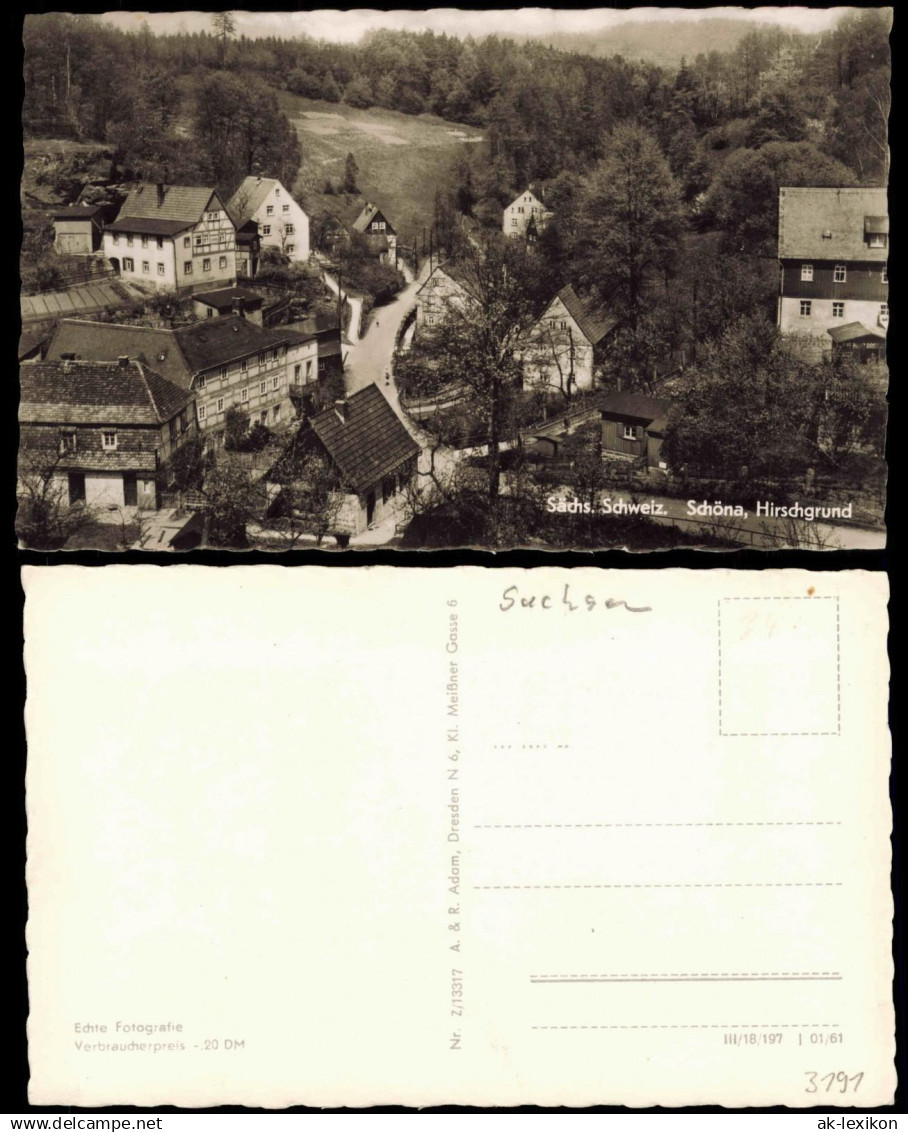 Schöna-Reinhardtsdorf-Schöna Sächsische Schweiz Schöna, Hirschgrund, DDR AK 1961