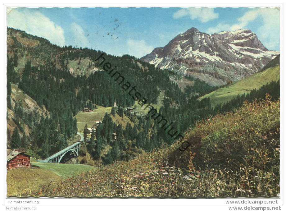 Schröcken - Hochtannbergstrasse mit Juppenspitze - AK Grossformat - Verlag Risch-Lau Bregenz gel. 1964