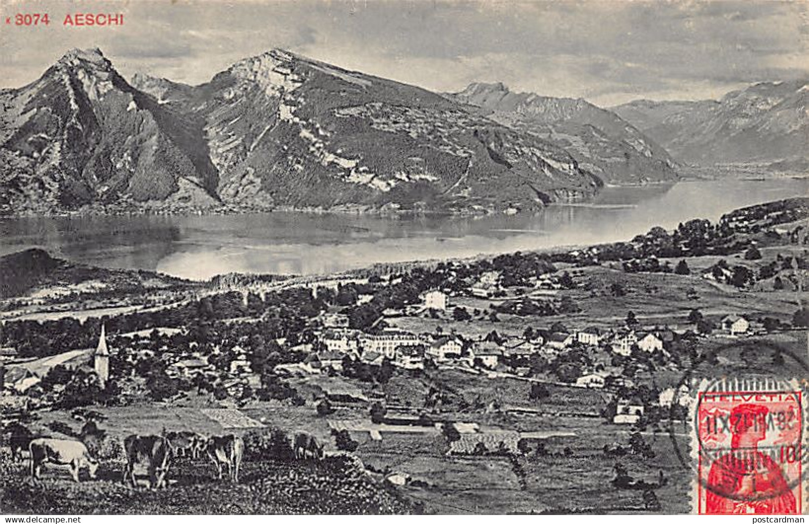 Schweiz - AESCHI BEI SPIEZ (BE) Totalansicht - Verlag Photoglob Co. 3074