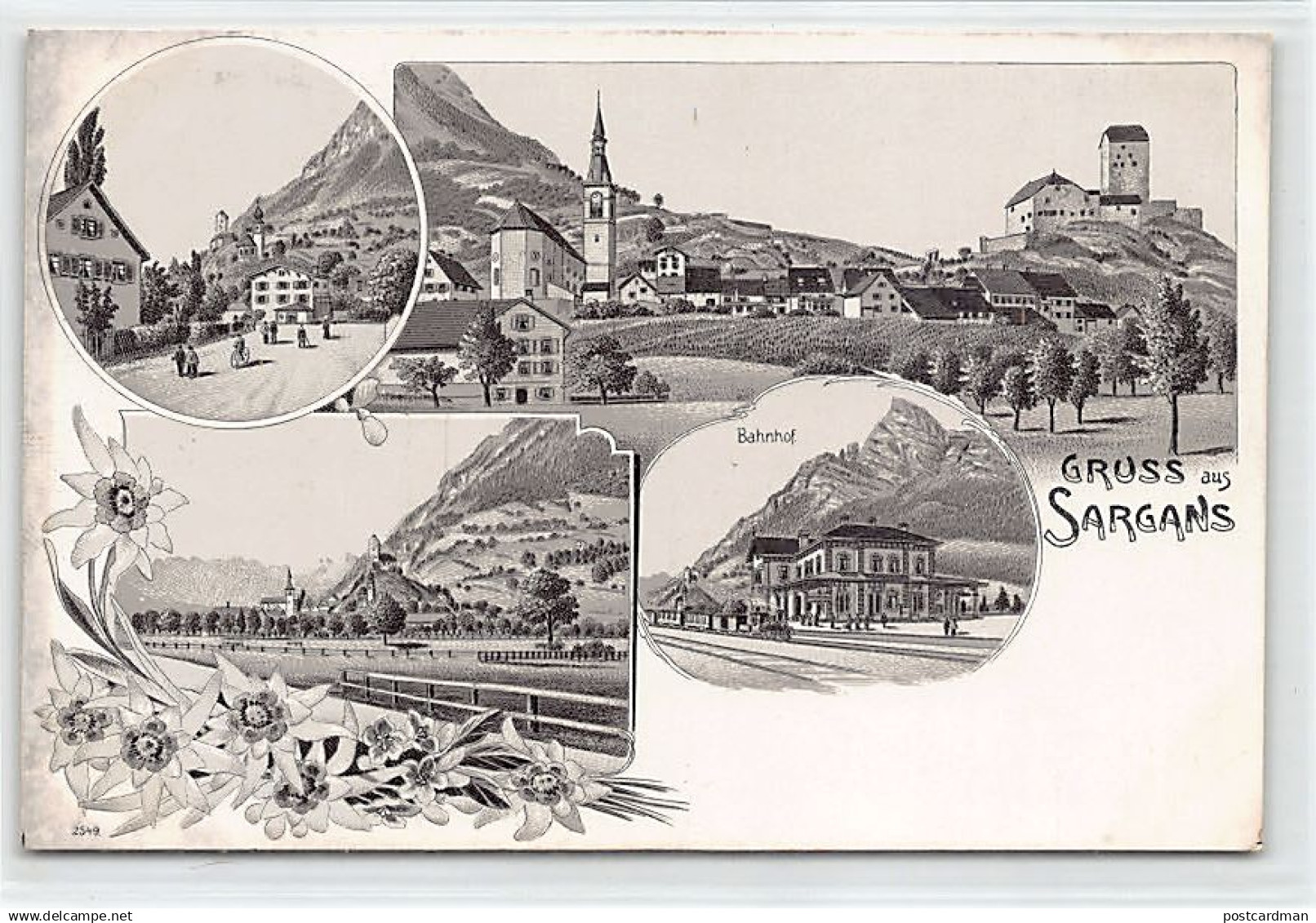 Schweiz - SARGANS (SG) Litho - Bahnhof