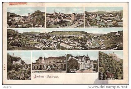 SUISSE - ag argovie - ref no 494- baden - carte multivues - bon etat