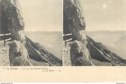 Suisse vue stereoscopique le lac des Quatre Cantons vu du Pilate