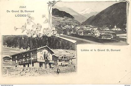 suisse - ref D677- hotel du grand st bernard -liddes -/ etat :petit pli coin bas droit -