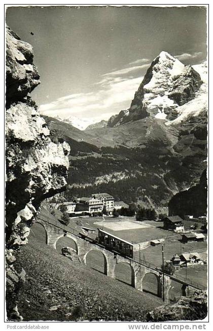 Mürren, Allmendhubelbahn, Eiger - & train