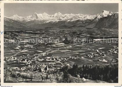 11621449 Wattenwil Totalansicht mit Alpenpanorama