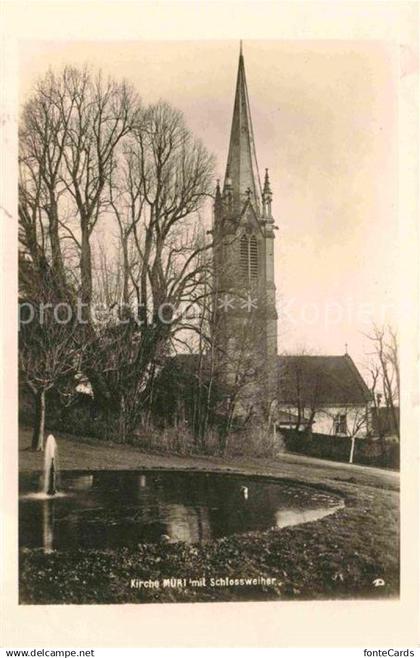 12733635 Muri BE Kirche mit Schlossweiher Muri BE