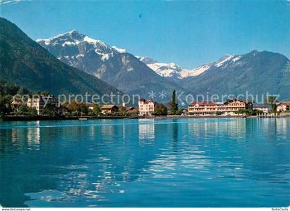 13479122 Boenigen Brienzersee mit Sulegg Schwalmern Abendberg Alpenpanorama Boen