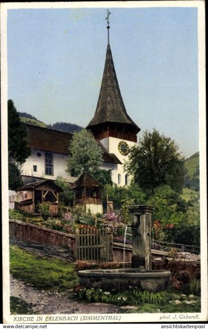 CPA Erlenbach im Simmental Kanton Bern, Kirche