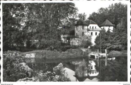 Gampelen La Sauge Hotel am Broye-Kanal x 1952