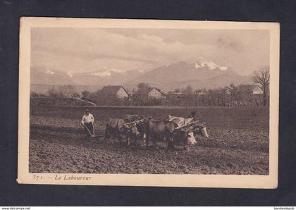 Suisse BL Carte postée de Sissach - Le Laboureur ( attelage boeufs Comptoir Artistique Geneve )