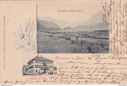 SWITZERLAND - Souvenir de Broc - Panorama 1900