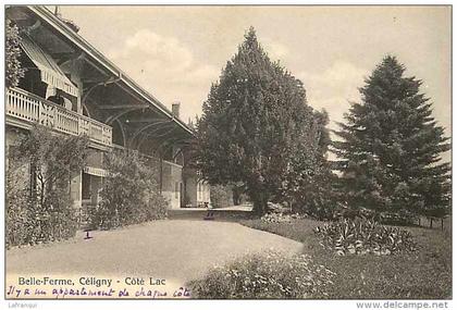 suisse - ref C287- belle ferme -celigny - cote lac  - carte bon etat  -