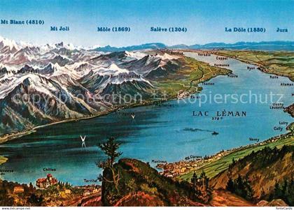 12820461 Genfersee Lac Leman Panorama mit Alpen Genfersee Lac Leman