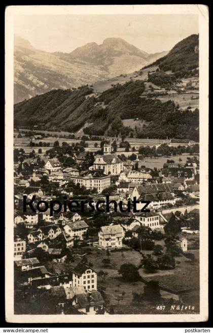 ALTE POSTKARTE NÄFELS PANORAMA TOALANSICHT GLARUS-NORD SCHWEIZ SUISSE cpa postcard Ansichtskarte AK