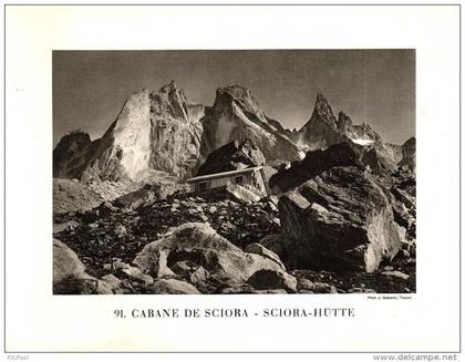 original Ansicht von 1927 , Sciora - Hütte , Promontogno , Hoher Rohn , Bondo , ca. 20x13 , Berghütte !!!