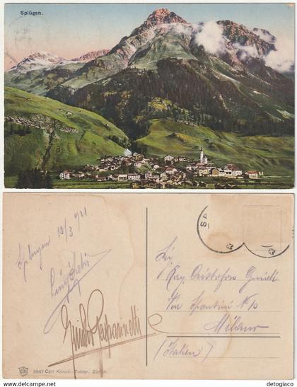 SPLÜGEN - RHEINWALD - SVIZZERA - SCHWEIZ - SWITZERLAND - VIAGG. 1921 -52340-