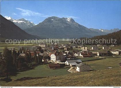 11715753 Bever Maloja mit Rosatsch und Berninagruppe Bever