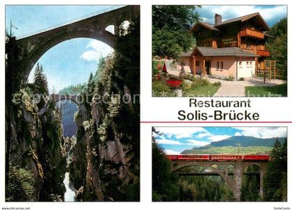 13703516 Alvaschein Restaurant Solis-Bruecke Schynschlucht Eisenbahnbruecke