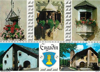 Suisse - GR Grisons - Engadin - Multivues - Blasons - Fleurs - CPM - Carte Neuve - Voir Scans Recto-Verso