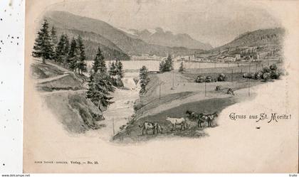 GRUSS AUS SAINT-MORITZ    (CARTE PRECURSEUR )