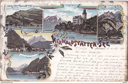 23402#  GRUSS VOM VIERWALDSTÄTTER WEGGIS HERTENSTEIN PILATUS BEGGENRIED GERSAU VITZNAU RIGIBAHN  HORW 1901