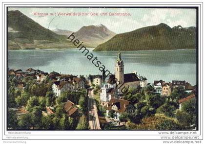 Vitznau mit Vierwaldstättersee und Bahntrace