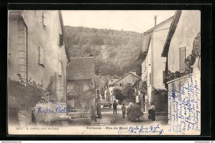 AK Cornaux, Blick aud die Rue du Haut