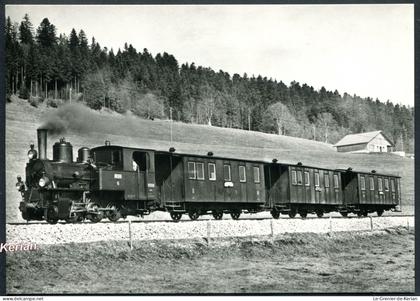 CPSM Edit. BVA - PSC - Train près des Ponts de Martel en 1950 - Voir 2 scans