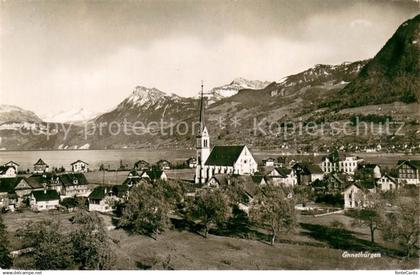 13734321 Ennetbuergen Panorama mit Kirche