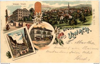 Gruss aus Uznach - Litho