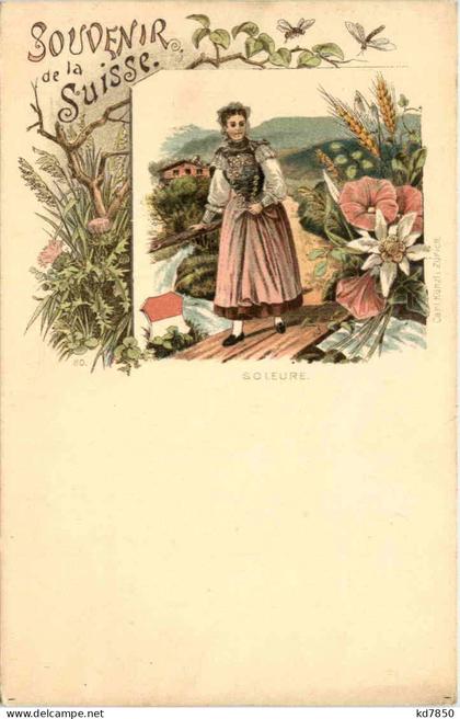 Souvenir de la Suisse - Soleure Solothurn - Litho Carl Künzli