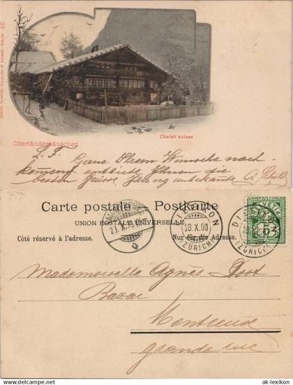 Ansichtskarte .Schweiz Schweiz Suisse Oberländerhäuschen Chalet Suisse 1900