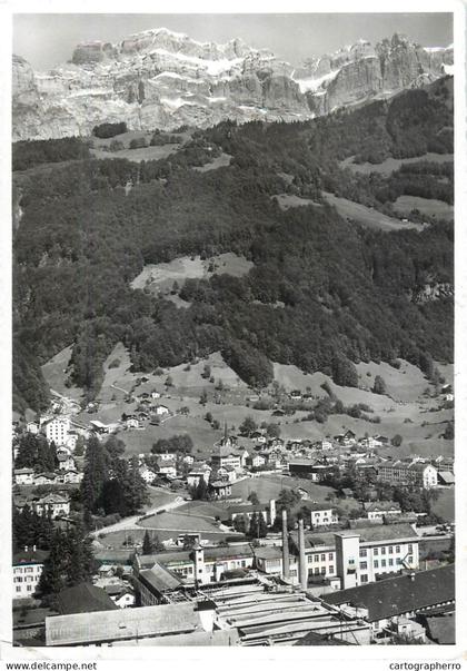 Postcard Switzerland Hatzingen Tuchfabrik mit Luchsingen 1965