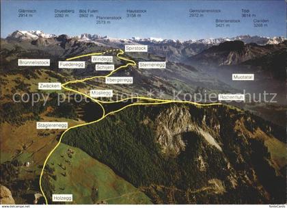 11890980 Alpthal Sieben Egg Wanderkarte mit Schwyzer Alpen