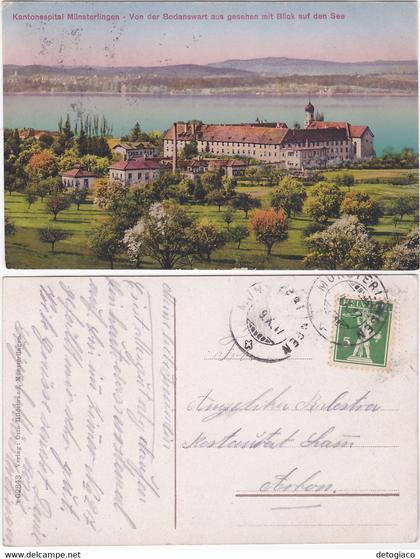 KANTONSSPITAL MÜNSTERLINGEN - SVIZZERA - SCHWEIZ - SUISSE - SWITZERLAND - VIAGG. 1917 -81095-