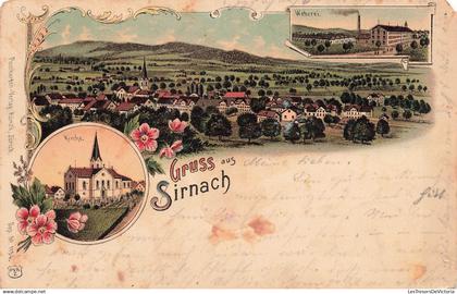 SUISSE - Sirnach - Gruss aus Sirnach - Weberei - Kirche - Oblitéré à Sirnach - 20 VIII 00? - Carte postale ancienne