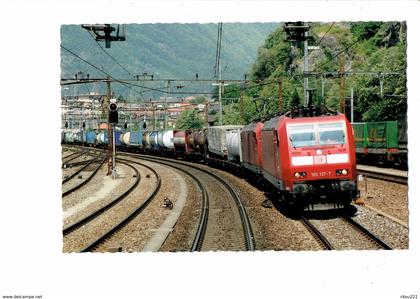 carte photo moderne - Bellinzone – Suisse - train locomotive 185 137-7 -