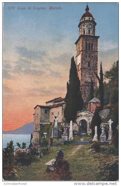 AK Lago di Lugano Morcote bei Melide Porto Ceresio Paradiso Brusino Varese Maroggia Tessin Schweiz Suisse Photochromie ?