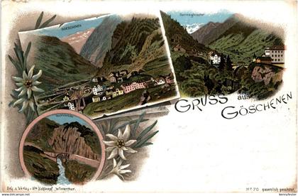 Gruss aus Göschenen - Litho