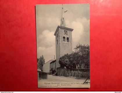 Suisse/ église vaudoise clocher d’etoy