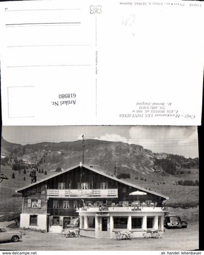 618980,Foto Ak Ormont-Dessous Les Mosses Cafe Restaurant Les Fontaines Auto