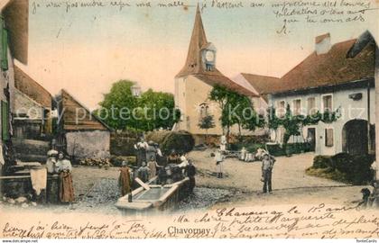 13567025 Chavornay Orbe Kirche Ortspanorama Brunnen