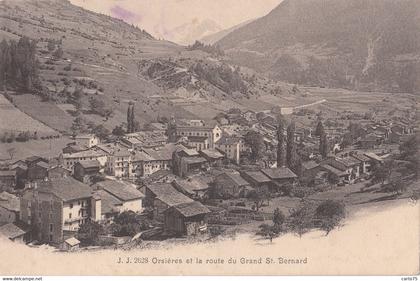 Suisse - Orsières - Panorama - Cachet Hôtel de la Gare et Terminus