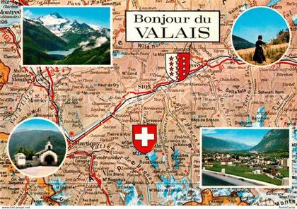 12781133 Leuk VS Le Valais Pays des vacances Landkarte Wallis