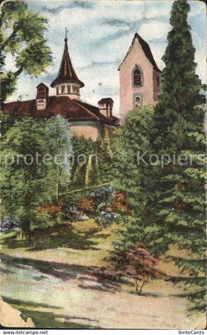 11747931 Cham ZG Schloss St. Andreas mit Kapelle Kuenstlerkarte Cham ZG