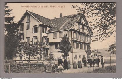 AK CH ZG Unterägeri 1915-06-05 Foto L.Bürgi Pension "Seehof" mit Staff!