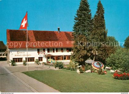 13341579 Ellikon Thur Landgasthof Metzgerei Loewen Schweizer Flagge