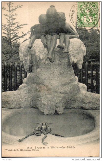 suisse. brunnen in wollishofen-zurich