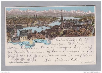 AK ZHs Zürich 1899-04-27 Litho H.Schlumpf # 7